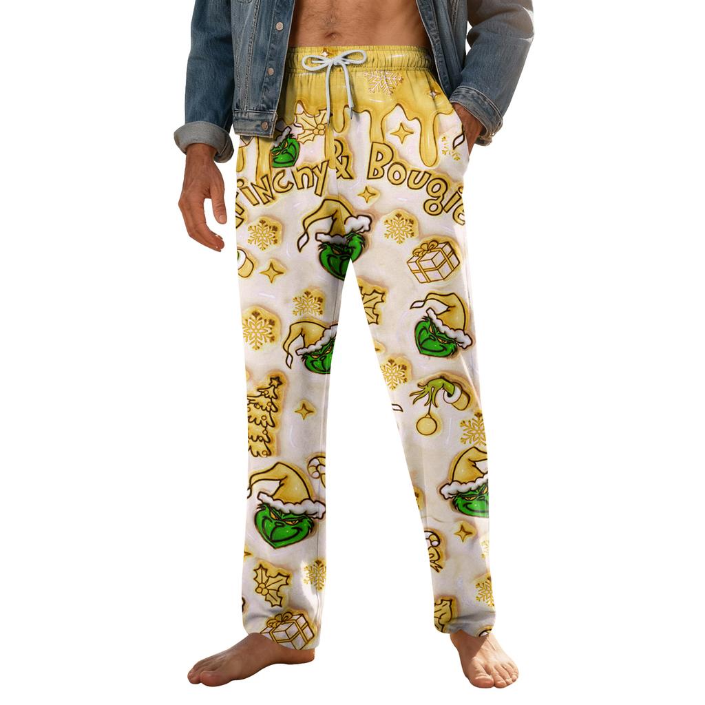 Men's Home Soft Pajama Pants Drawstring With Pockets Casual Sports Pants