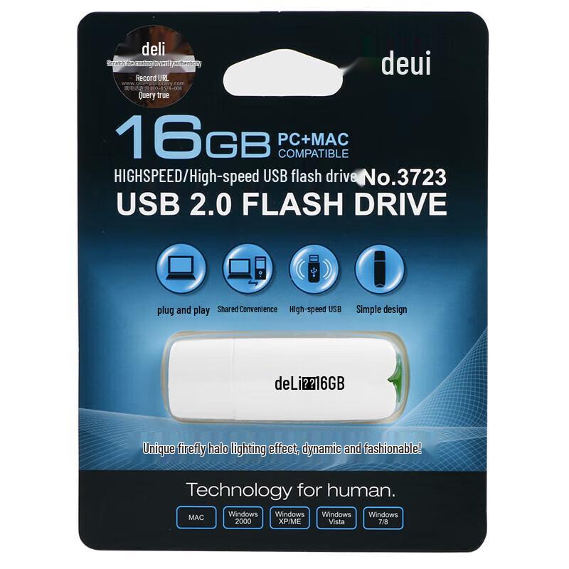 Deli 3723 16GB USB 3.0 Capped Flash Drive