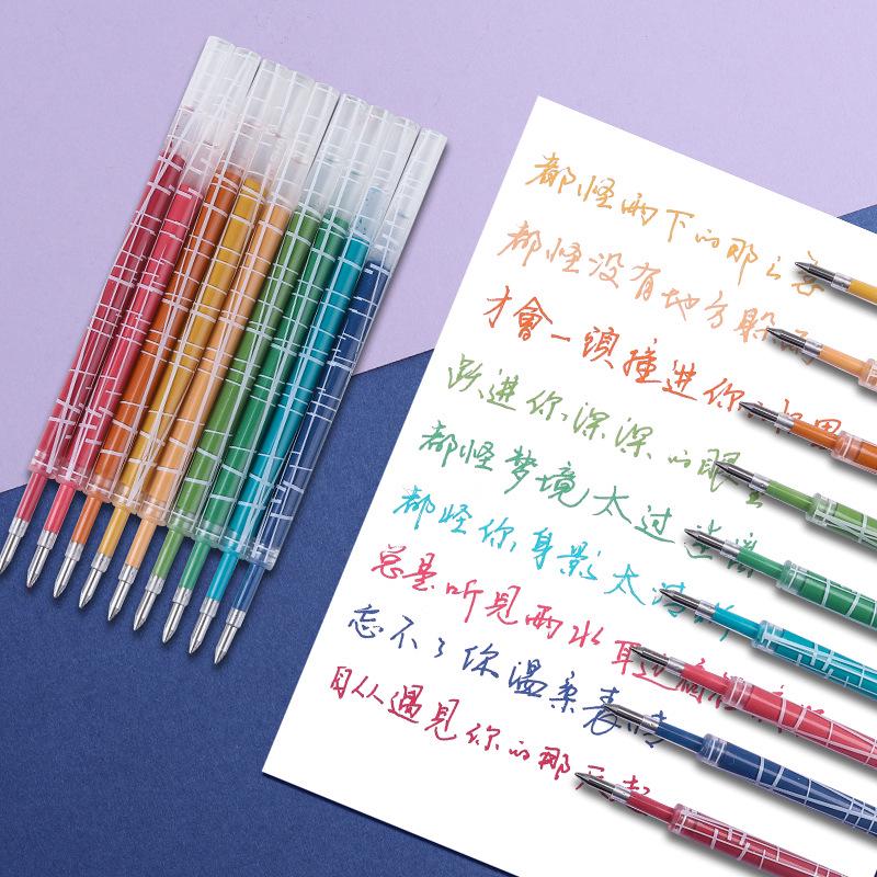 Ретро стержни для ручек в цветах Моранди: Нажимной тип, Нейтральные оттенки, Идеально для студентов, Ежедневников, Выделения и Канцелярия в японском стиле