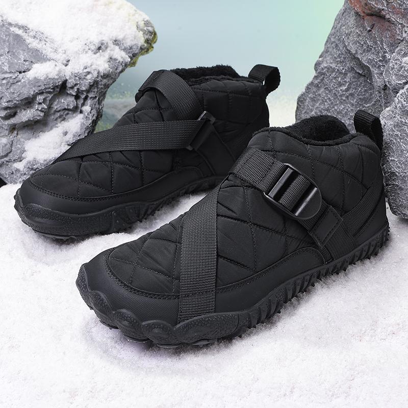 2025 Winter New Fashion Men's Boots Thickened Warm Cotton Shoes Short Plush Thick Soled Non-slip Male Sneakers Casual Snow Boots