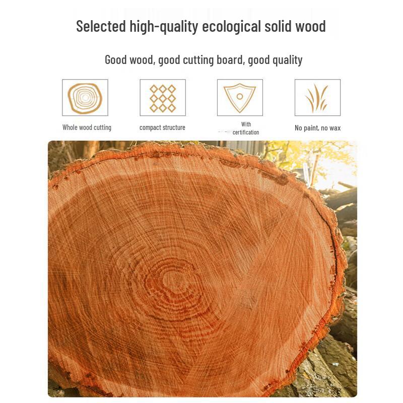 Huihuang Round Pine Wood Cutting Board with Steel Ring