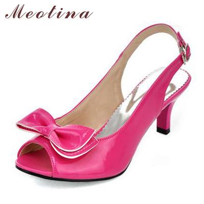 FOREADA Женские сандалии Летняя обувь Женские сандалии С открытым носком Туфли на высоком каблуке Бант Женские сандалии на каблуке Желтый Большой размер 11 12 45 46