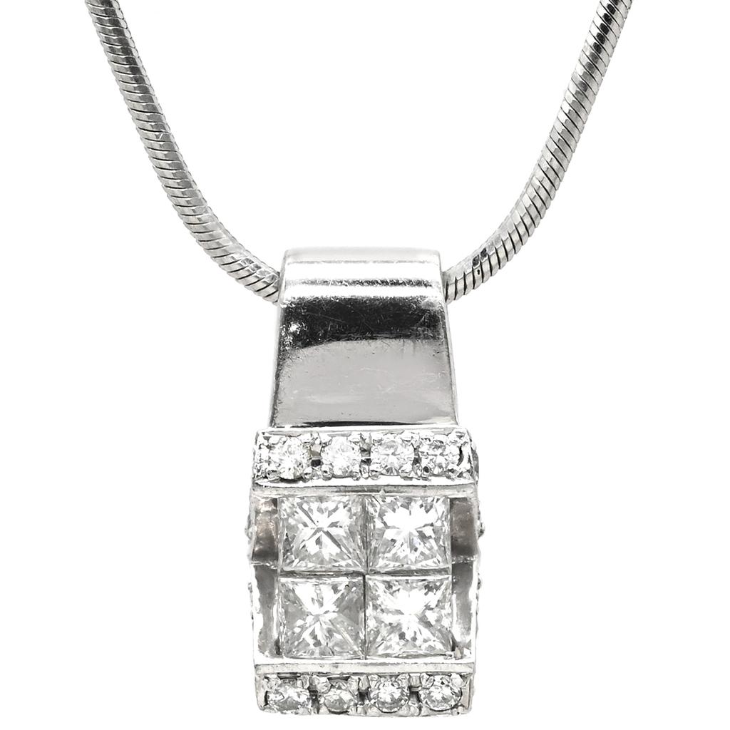 NON BRAND - diamondNecklace Pt900/diamond Array