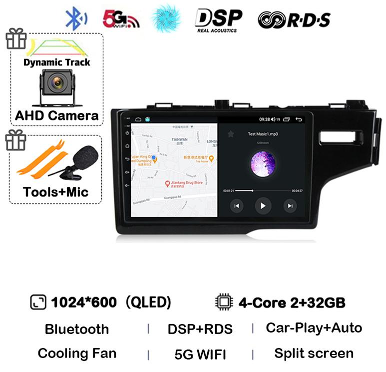 Android 14 Auto For Honda Jazz 3 2015-2020 Fit 3 GP GK 2013-2020 RHD Car Radio Multimedia Player Navigation Stereo GPS Head Unit