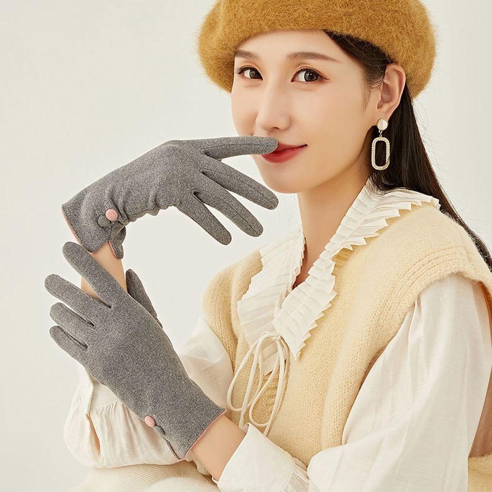Ветрозащитные Сохраняющие Тепло Бархатные Уличные Толстые Варежки Перчатки с Полными Пальцами Женские Перчатки