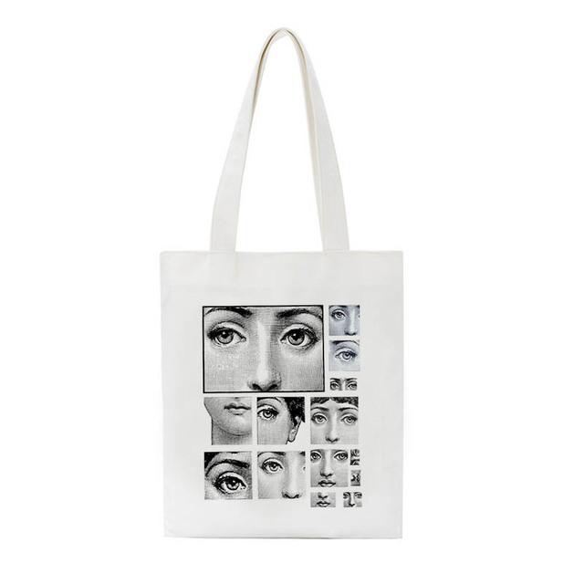 Холщовая сумка с масляным принтом, повседневная большая вместительная сумка-шоппер в стиле Харадзюку в стиле панк, винтажная сумка-шоппер, готическая повседневная женская сумка на плечо y2k