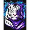 Полная 5D Diy Алмазная Картина Фиолетовый Белый Тигр Вышивка Крестом Домашний Декор Ручной Работы Подарок