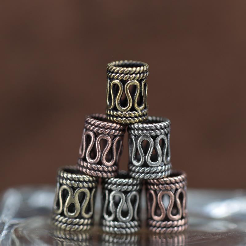 Полые цилиндрические латунные бусины для ножа, сделай сам, EDC, для улицы, подвеска для паракордового шнурка, шармы для фонарика, аксессуары для зонта