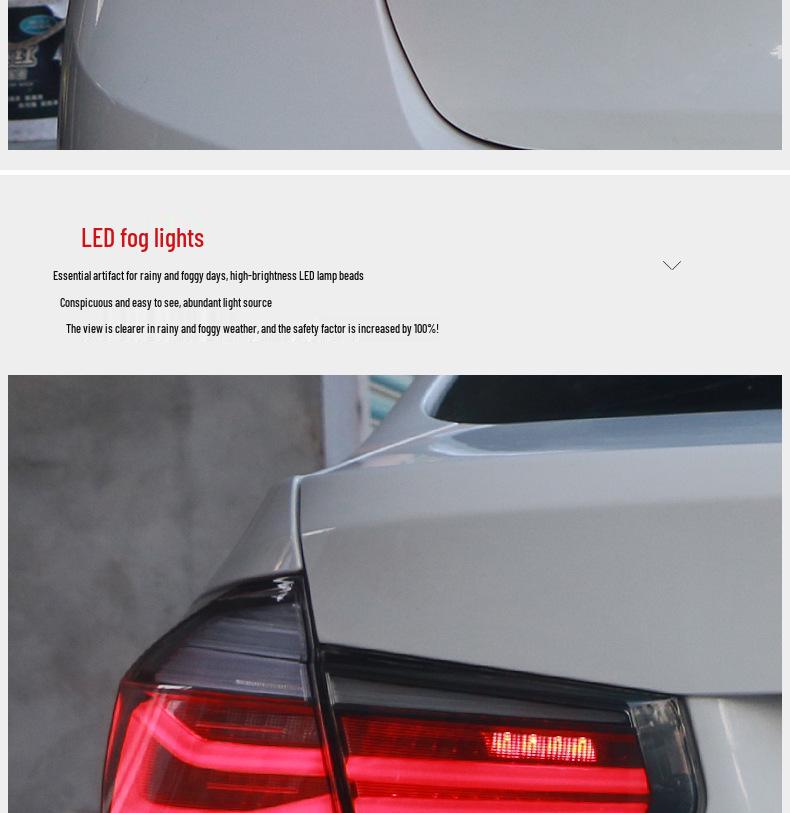 LED Taillight Assembly with Flowing Turn Signal for 2012-2018 BMW 3 Series F30/F35