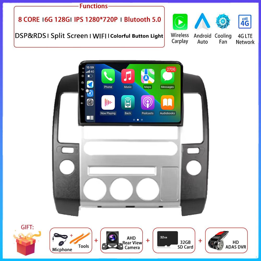 9-дюймовая ОС Android для Nissan Pathfinder R51 2004 - 2009 Автомобильный радиоприемник, стерео, мультимедиа, видео, GPS-навигатор, плеер с QLED-экраном BT 5.0