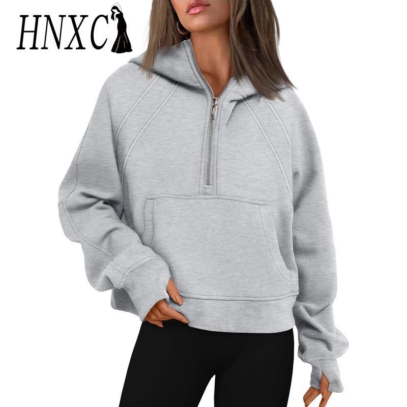 HNXC Женские модные повседневные однотонные худи и свитшоты с капюшоном и длинными рукавами с принтом