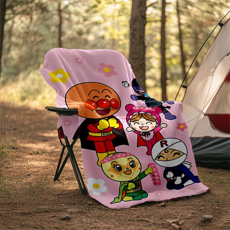 Anpanman Theme Printed Blanket - Perfect for Couch, Bed, Travel & Outdoor Use | Machine Washable, Cozy & Durable.