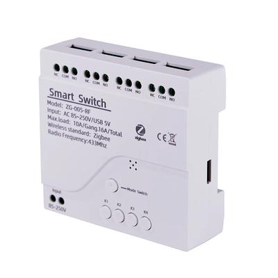 4-канальный релейный модуль Zigbee Tuya для умного дома, 85-250 В, реле переменного тока, 7-32 В, 85-250 В, работает Alexa Google Assistant, умный выключатель света