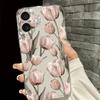 Чехол для телефона с рисунком розовых тюльпанов, подходит для iPhone 17 16 15 14 13 12 11 Pro/Max/Plus, противоударная задняя крышка
