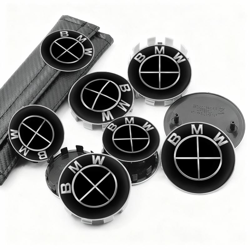 1/4/7Pc 82mm 74mm 45mm Car Front Rear Logo Wheel Hub Center Cover Steering Wheel Center Stickers For BMW E90 E46 F10 F30 E87 F20