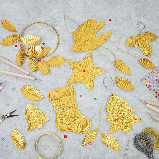 Набор для творчества из фольги Инструменты для тиснения с листами алюминиевой фольги, рулонами проволоки, наклейками, набор для тиснения фольги для рисования, DIY-изготовления, украшения