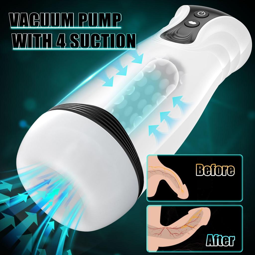 Sex Toy for Men Masturbation Cup Masturbator Male Automatic Thrust Sucking Heated Vaginal Telescopic Vibrator Blowjob Machine