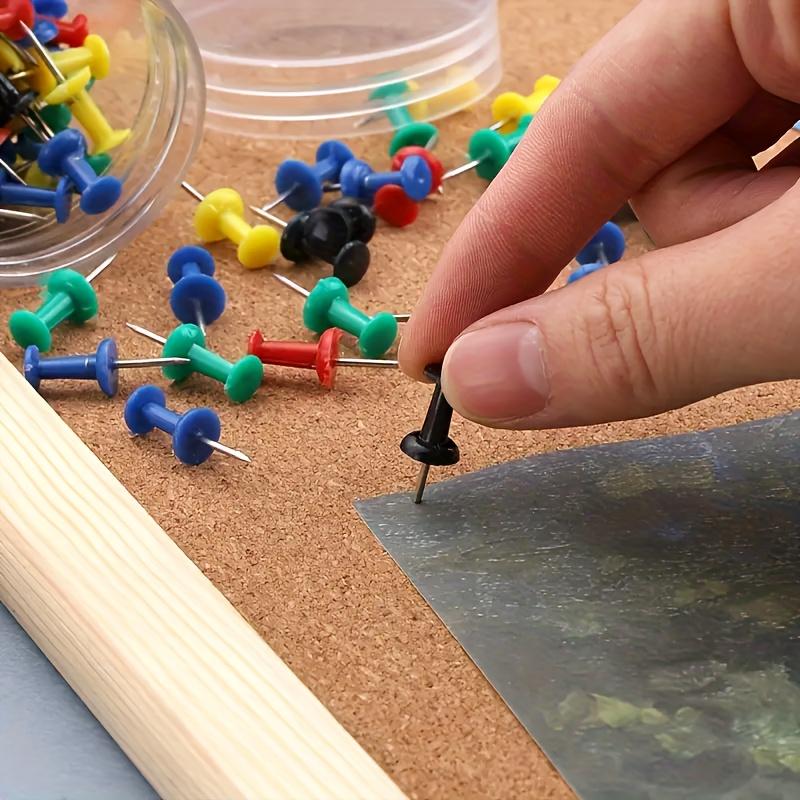 100 шт. Кнопки-гвоздики, Канцелярские кнопки для доски объявлений, Цветные кнопки-гвоздики для пробковой доски, Настенные крепления, Офисные кнопки-гвоздики