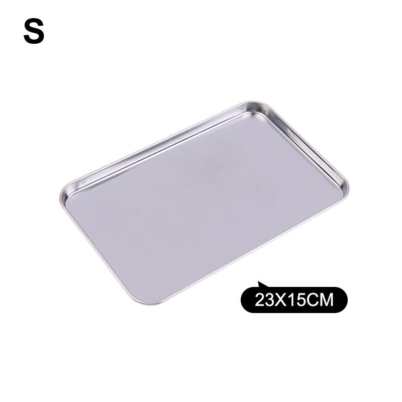Nordic Stainless Steel Rectangular Tray Pastry Food Baking Plates Pallet Storage Disk Snack Cake Dish Organizer Tray Home Decor