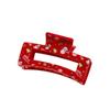 Acrylic Christmas Hair Clip Elk Christmas Tree Print Women Headwear Cute Ponytail Hairpin
