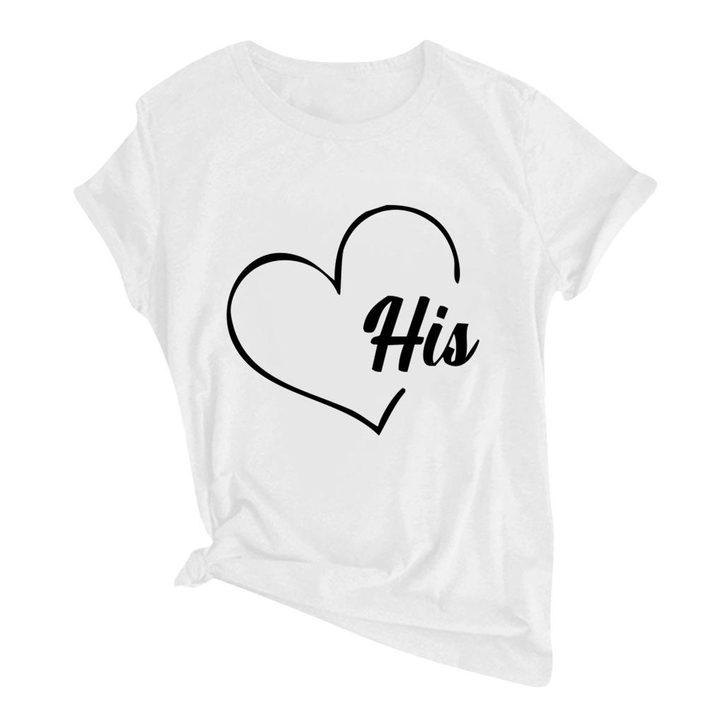 Женская повседневная футболка с круглым вырезом и коротким рукавом с принтом ко Дню святого Валентина