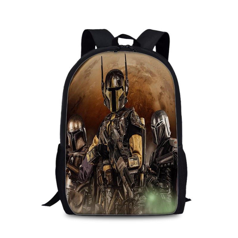 Mandalorian Grogu Double Strap Backpack For Children With Durable Nylon Material