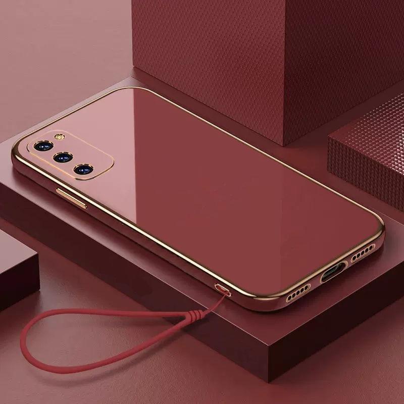 Для Samsung Galaxy S20 чехол Luxury Square Plating SM-G980F, SM-G980F/DS чехол для телефона противоударный силиконовый чехол-накладка Fundas