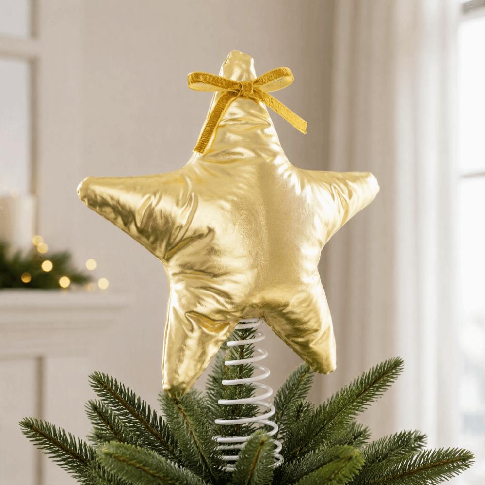 Stable Base Glitter Star Tree Topper Five Pointed Xmas Top Star Ornament Table Display