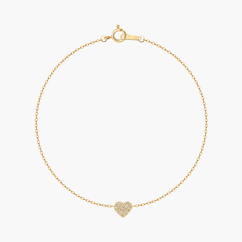 Mcel 14K Shine Heart Moisa Diamond Bracelet
