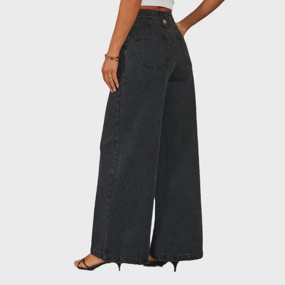 Евро-американская мода безрукавка с широкими джинсами джинсовый костюм