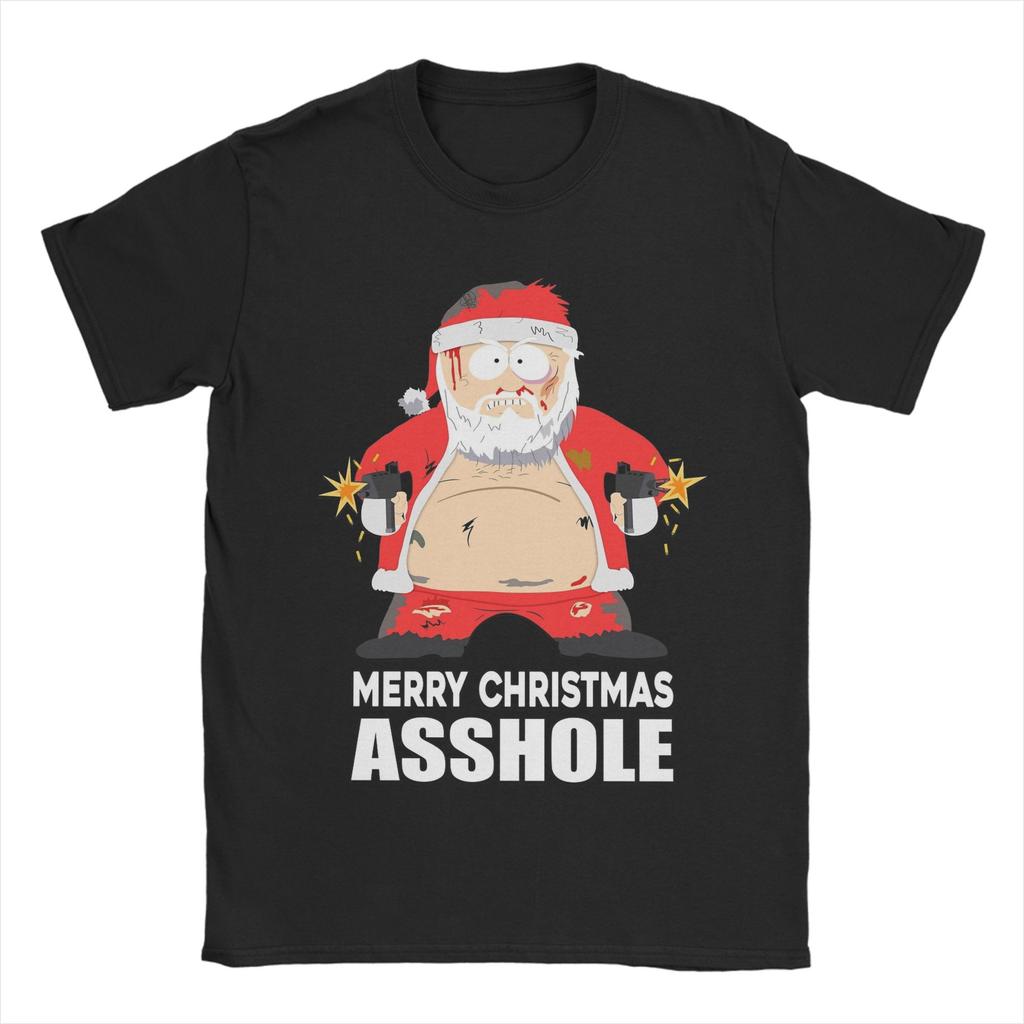 Men Mr Garrison Around The Christmas Tree South-Park T Shirts Pure Cotton Clothes Short Sleeve Crewneck Tees T-Shirts