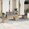 VidaXL Garden Lounge Set with Cushions 6 Pcs, Patio Sofas, Patio Furniture Set, Outdoor Furniture, Beige 3224505