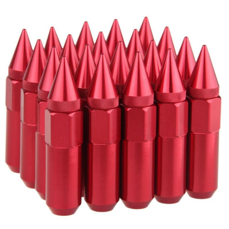 20x Aluminum Mounted M12X1.25 Spiked Lug Nuts Extended Tuner 60mm Wheels / Rims