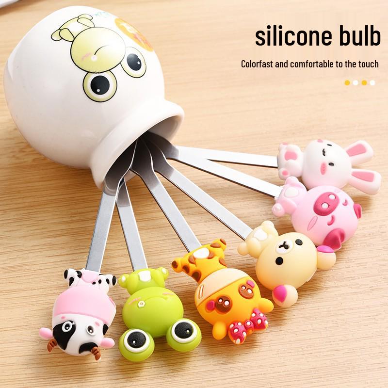 Детские вилки для фруктов из нержавеющей стали - Милые десертные и пирожные вилки с банкой для хранения для домашнего использования для малышей