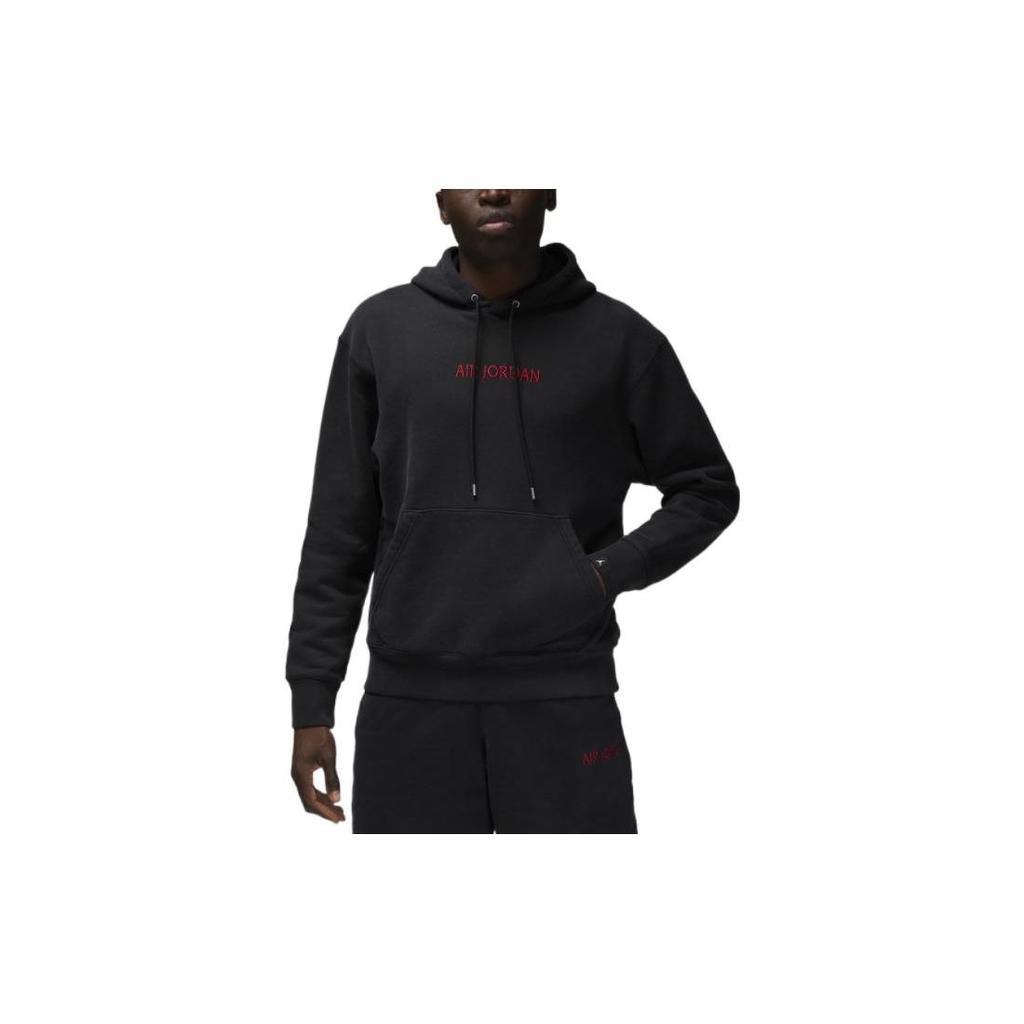 Jordan Alphabet Logo Pattern Drawstring Hoodie Long Sleeve Sweatshirt Men Tops Black DV6464-010