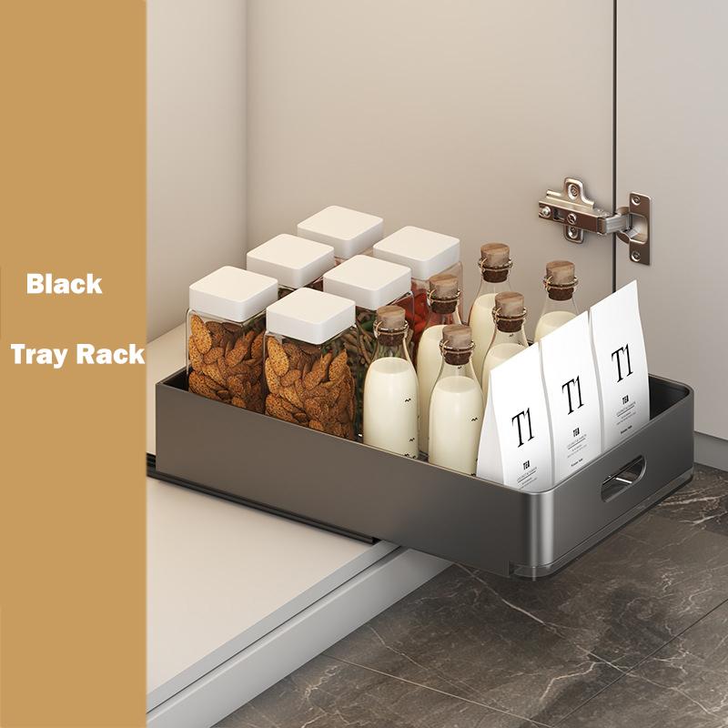 Kitchen Storage Rack with Slide Rails Retractable Drawer Organizer Pull-out Cabinet Organizer Tray Spice Box Kitchen Accessories