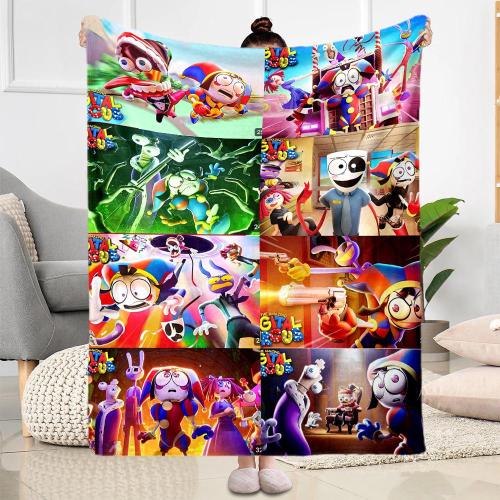 Digital Circus Blanket Soft Warm Cozy Great for Office Chair Picnics Couch Four Seasons Universal Modern Style Best Holiday Gift for Friends Family