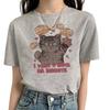 Funny Cat T Shirt Unisex Comic Tee Girl Funny Clothing