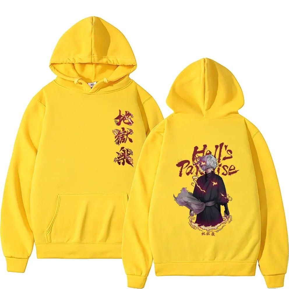 Аниме «Адский рай» Jigokuraku Gabimaru Толстовка с рисунком унисекс Большие толстовки осень-зима унисекс флисовые хлопковые толстовки
