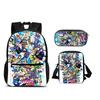 Базовый круглый передний тоут Ежедневный рюкзак Пенал Сумка-лед Набор из 3 шт. Универсальный Комикс Мужской или Женский Школа День Рождения Лучший Подарок