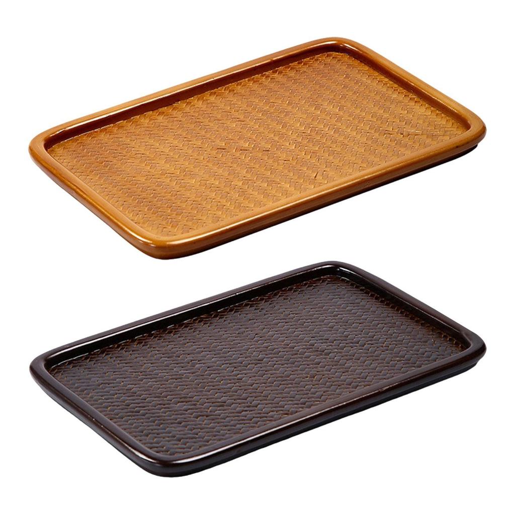 Bamboo Serving Tray Tea Drink Platter Plate Serving Platters Tea Tray for Dining Room Tea Coffee Living Room Party Countertop
