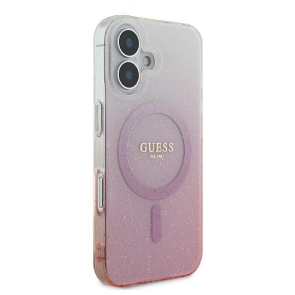Guess Guhmp16Mhgrcelp Iphone 16 Plus6.7 Różowy/Pink Twarde Etui Iml Brokatowy Gradient Magsafe