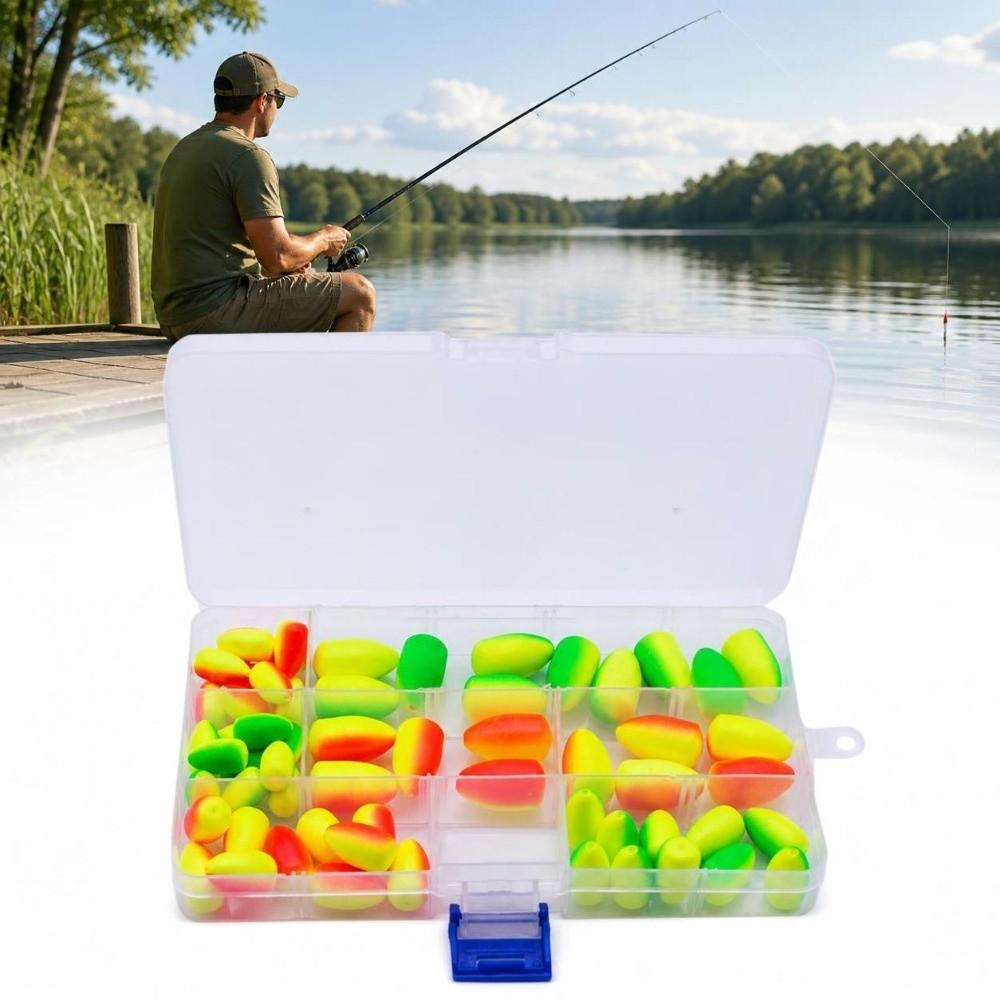 60PCS Bright Color Fly Fishing Floats Lightweight Fishing Bobbers Fishing Floats For Fishing