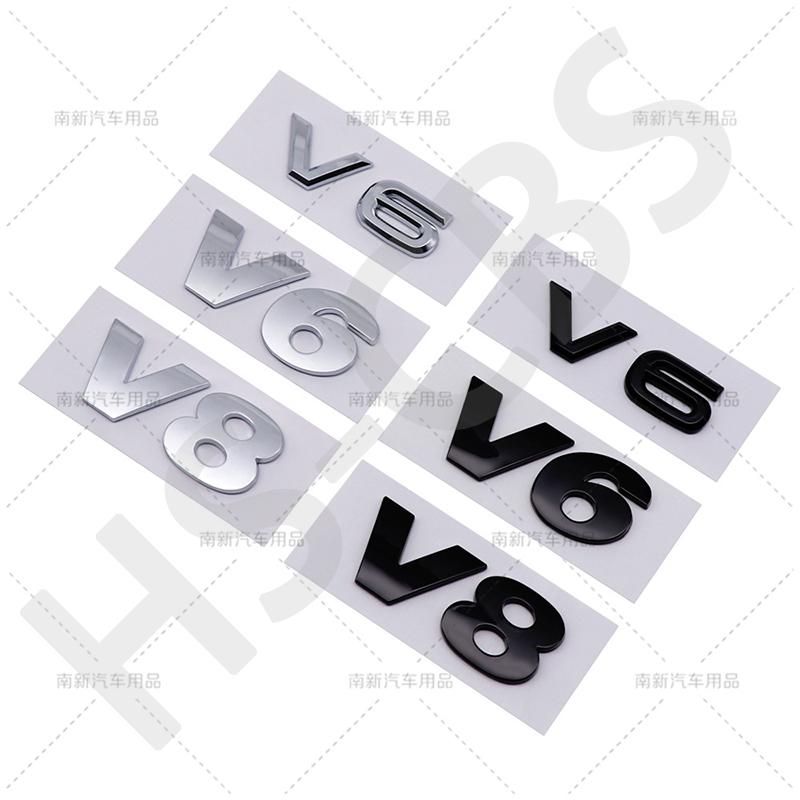 3D ABS V6 V8 Engine Displacement Logo Emblem Stickers for VW Volkswagen Car Styling Rear Trunk Tailgate Badge Decal Accessories