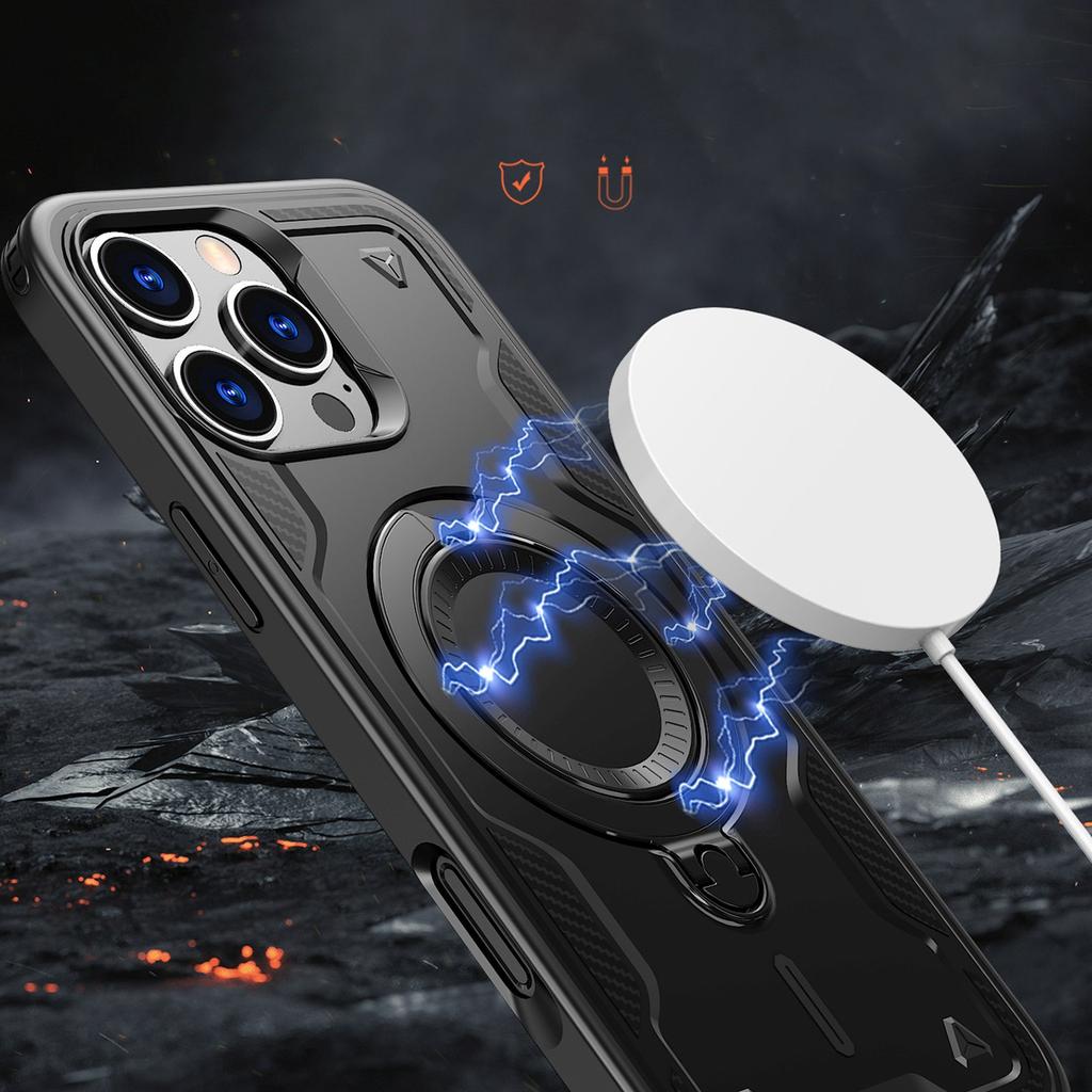 Etui Pokrowiec Na Iphone 16 Pro Max Hybrid Armor Trendy Magsafe - Czarny