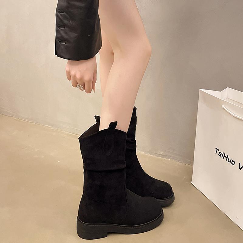 Модные новые нескользящие женские ботильоны осень-зима 2024 года, горячая распродажа, женские ботинки, модная женская обувь на открытом воздухе с круглым носком Botas Mujer