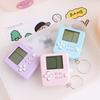 Retro Game Console Key Chain Design Cartoon Vintage LCD Screen Quick Response Entertainment Lightweight Mini Handheld Game Console for Kids