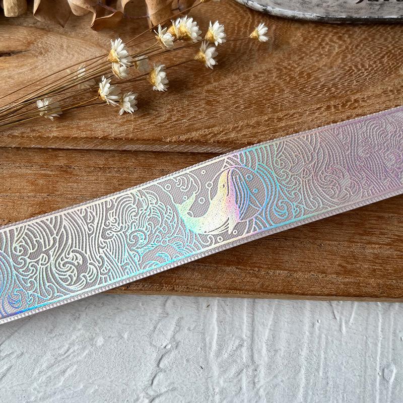 2,5 см x 4,5 м/рулон Несколько цветов Головной убор Шляпа Горячее тиснение Узор Брошь Значок Лазерный узор Подарочная коробка