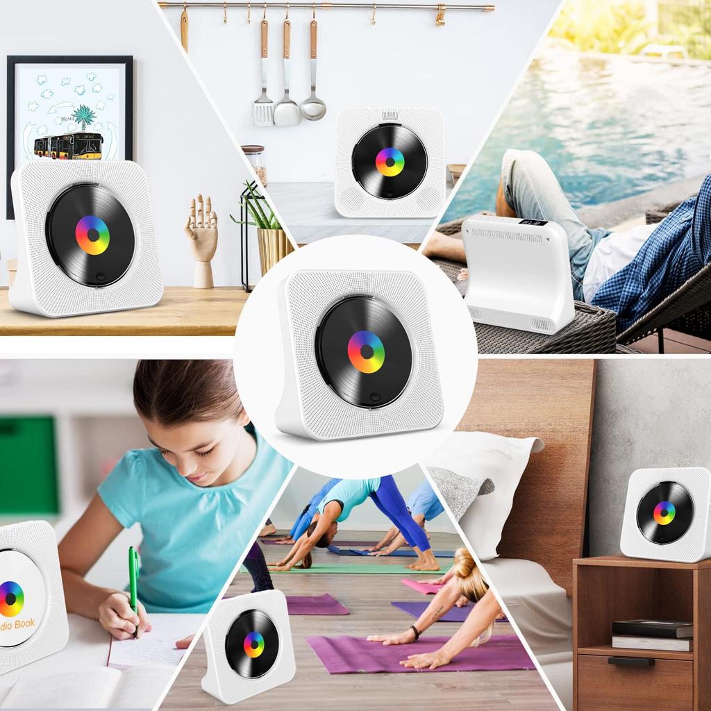 Gueray CD Bluetooth Desk CD USB AUX Output FM Radio CD Repeat CD Music PSE Japanese Instruction Manual White Player, Reception/Transmission, Built-in