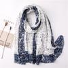 Spring Vine Flower Soft Cotton Linen Tassel Scarf – Lightweight Sunscreen Shawl